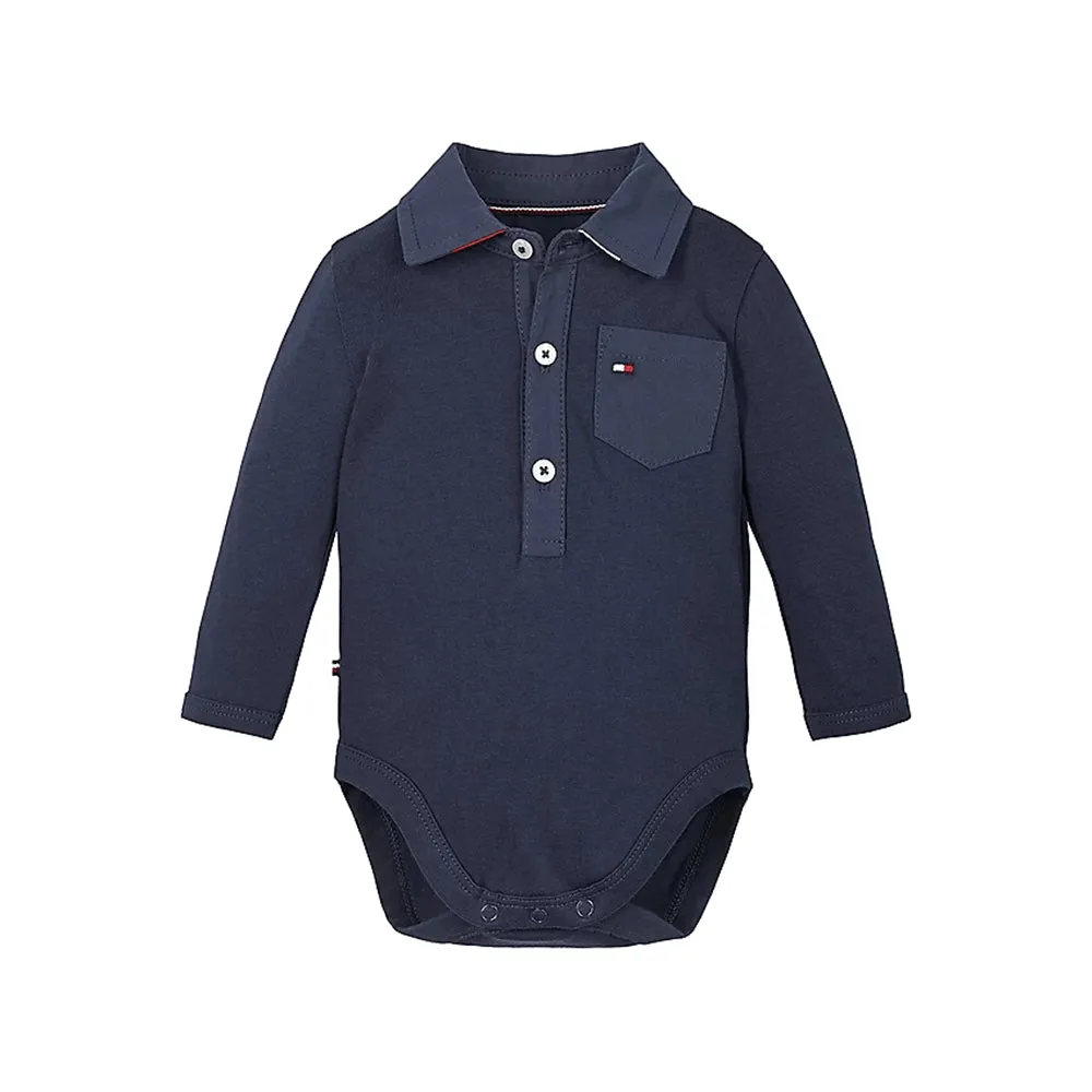 אוברול טומי הילפיגר Polo Collar Organic Cotton Bodysuit לתינוקות