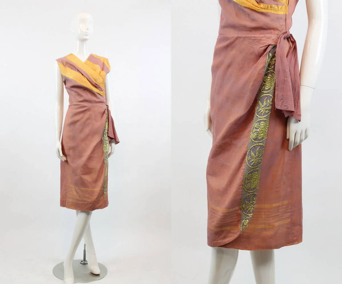 1950s Indian SARONG sari silk dress xs | new spring