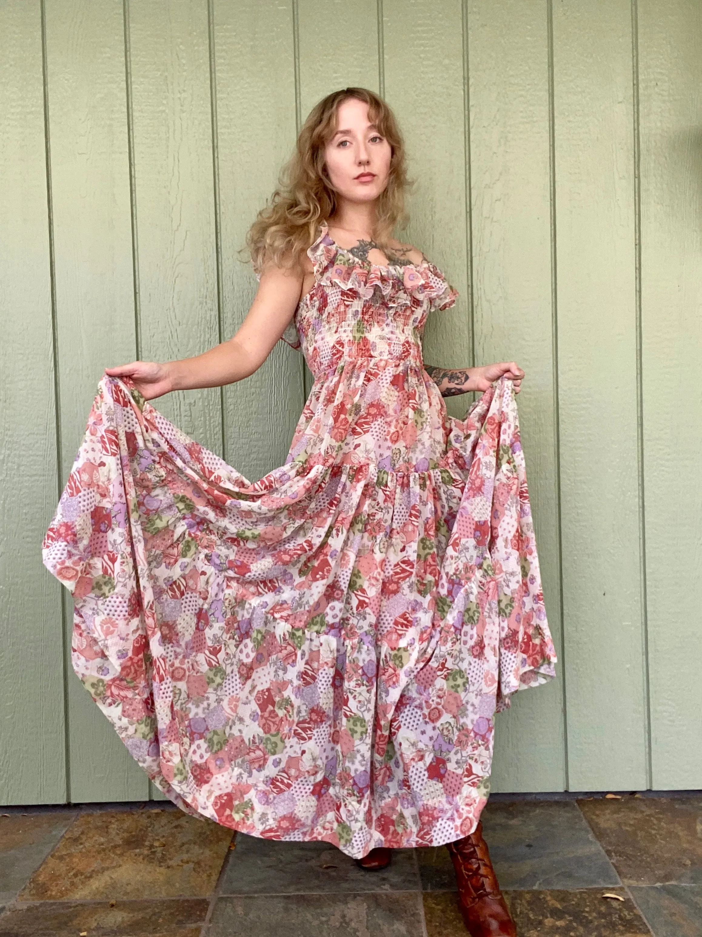 1970s Jack Kramer California floral dress