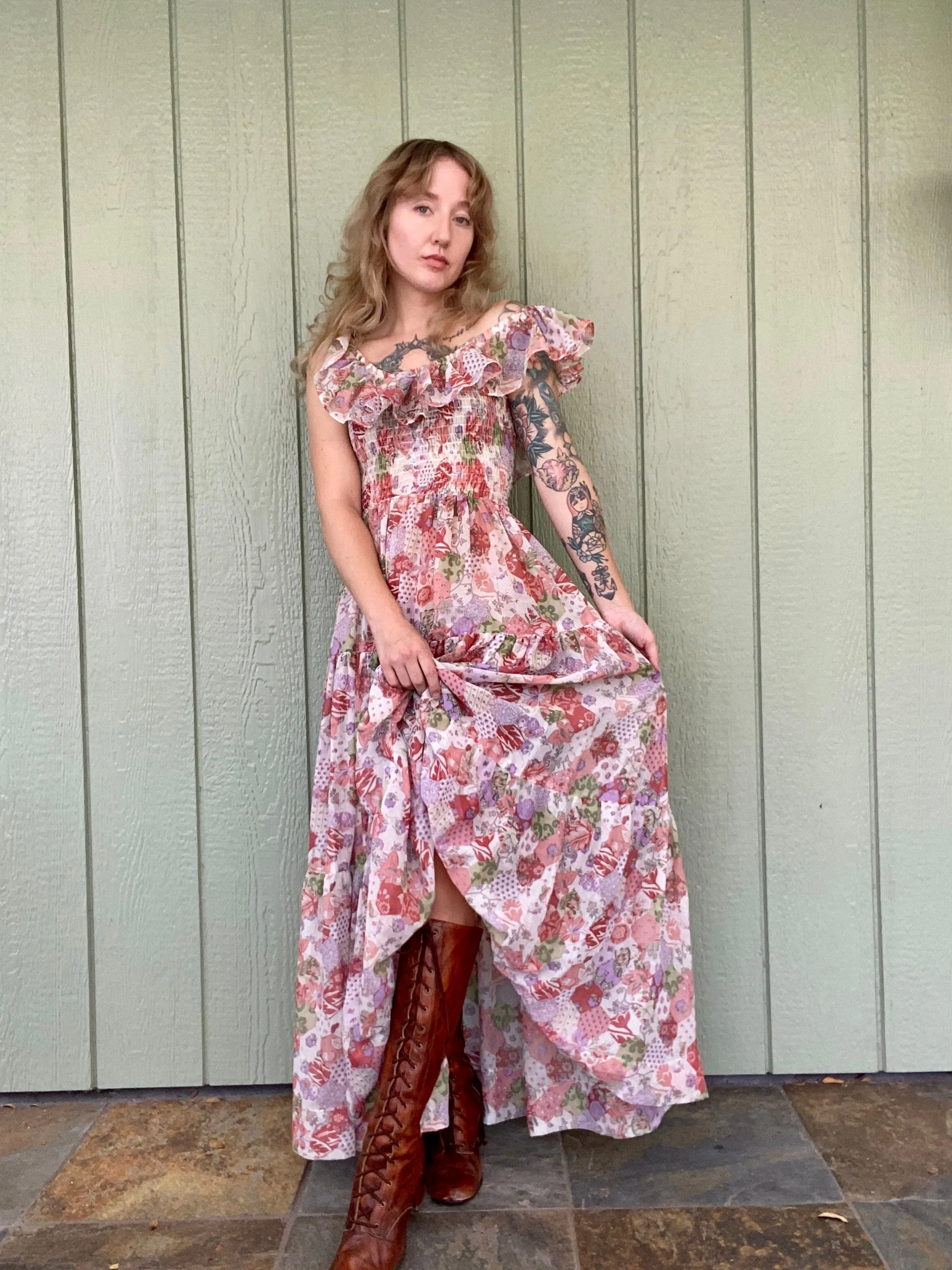 1970s Jack Kramer California floral dress