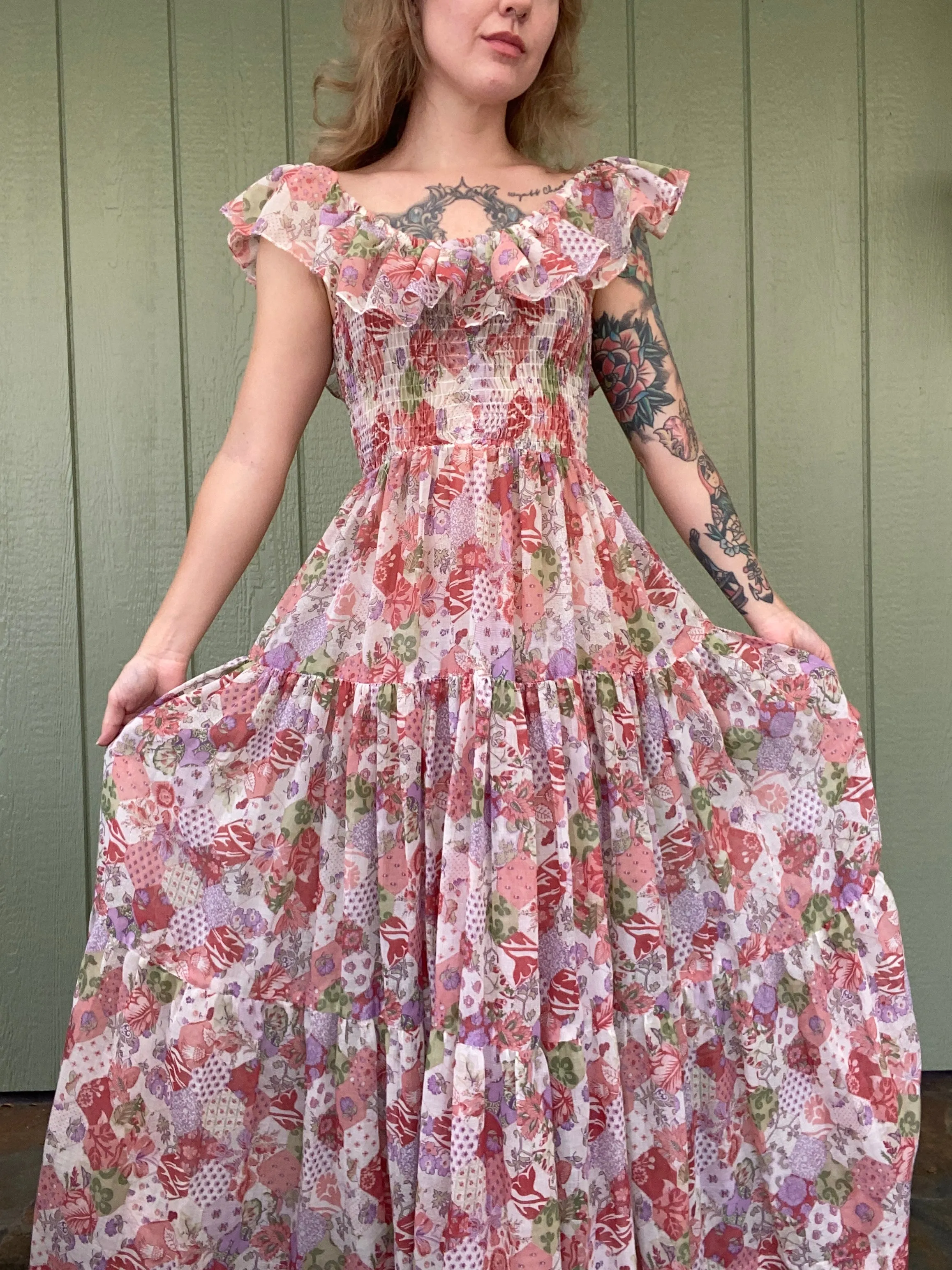 1970s Jack Kramer California floral dress