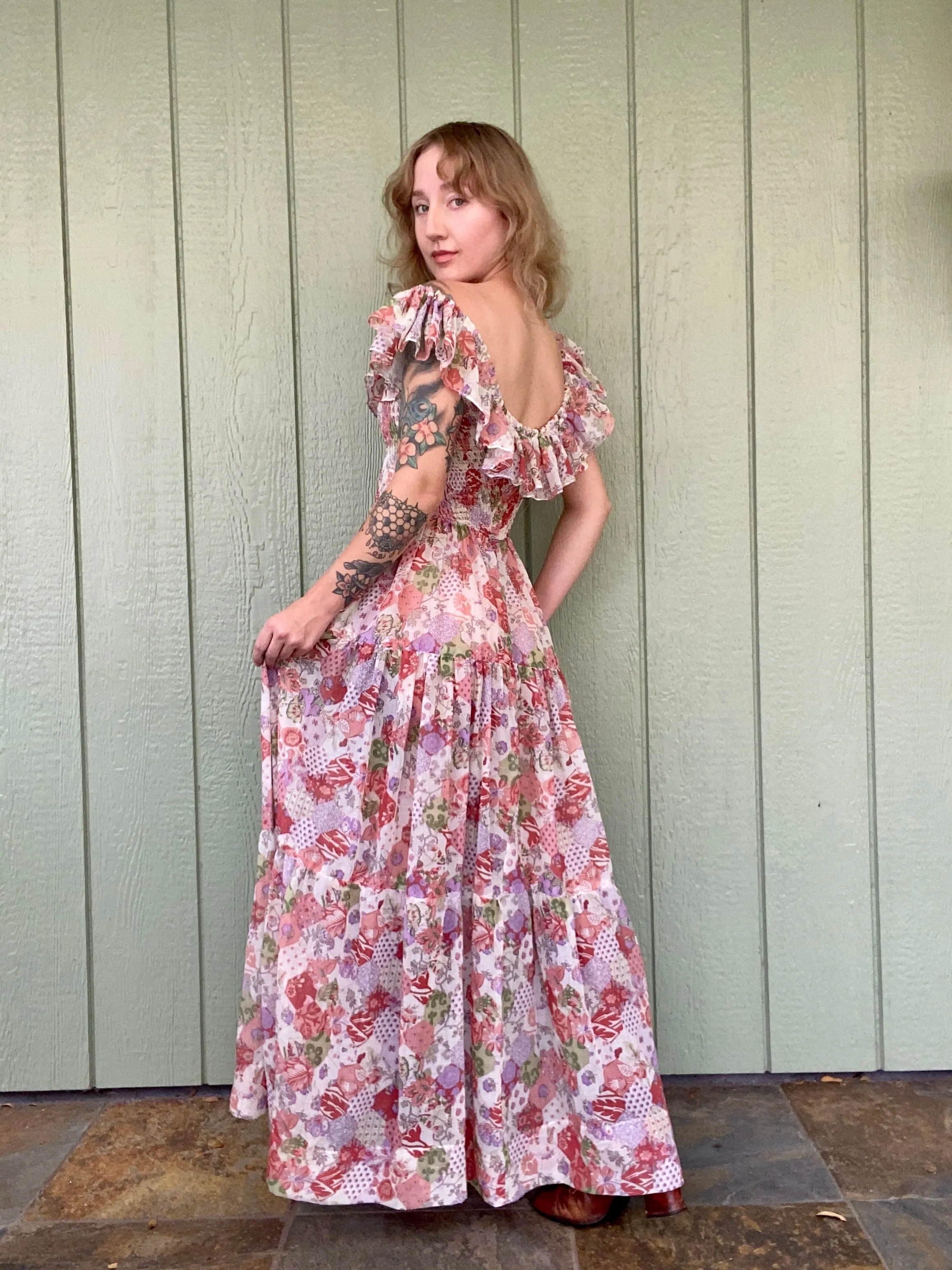 1970s Jack Kramer California floral dress