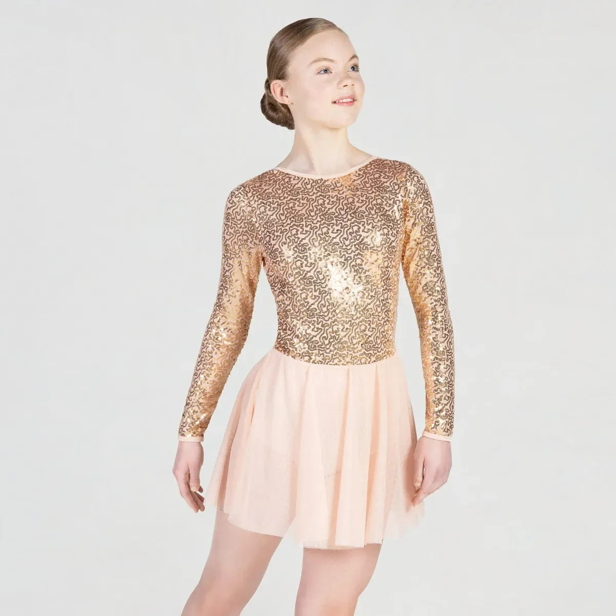 1st Position Long Sleeved Sequin Skirted Leotard