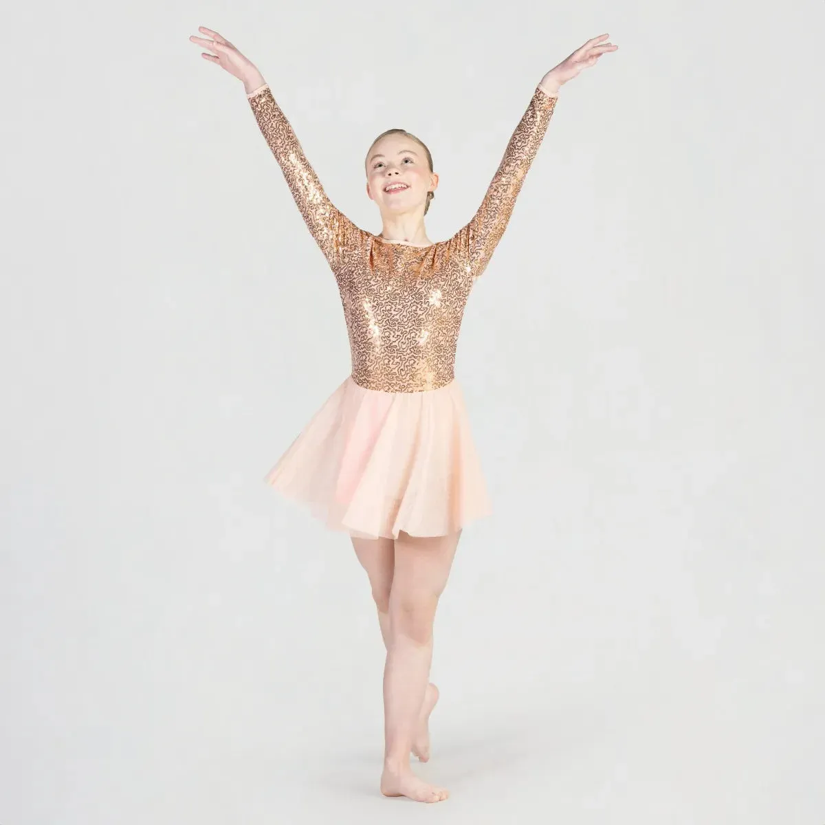 1st Position Long Sleeved Sequin Skirted Leotard