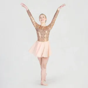 1st Position Long Sleeved Sequin Skirted Leotard