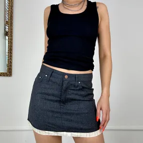 2000’s grey layered wool mini skirt