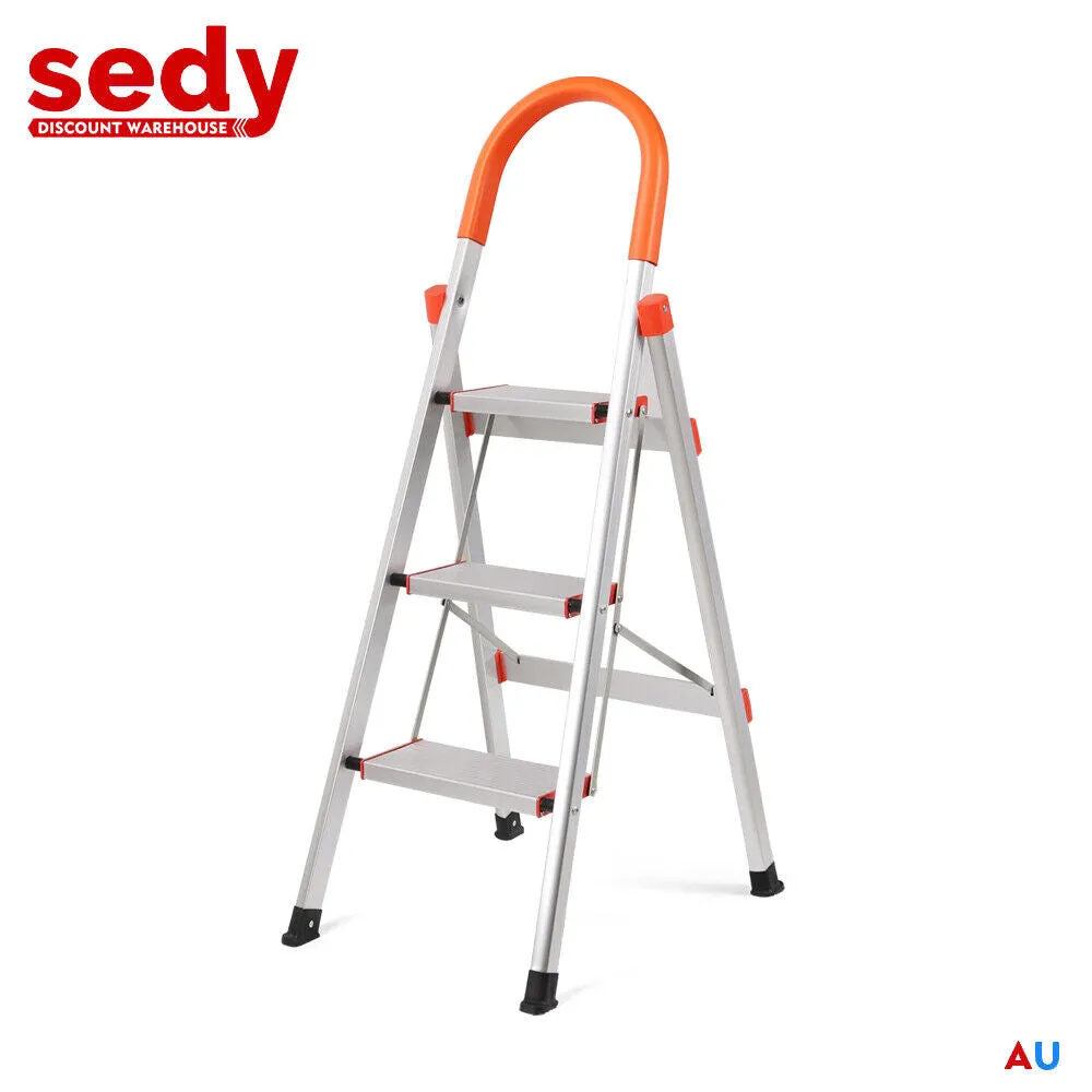 3-Step Foldable Non-Slip Aluminium Ladder with Foam Handle