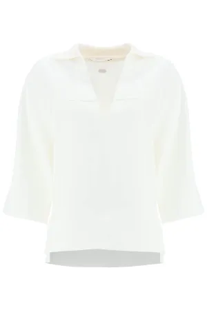 Agnona linen viscose polo blouse