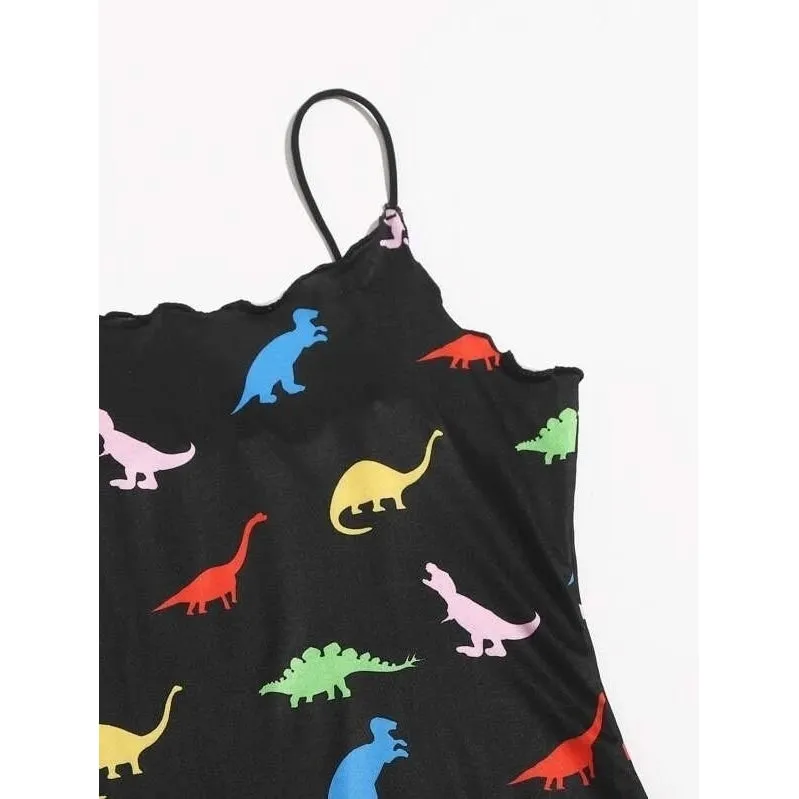 Allover Dinosaur Print Bodycon Dress