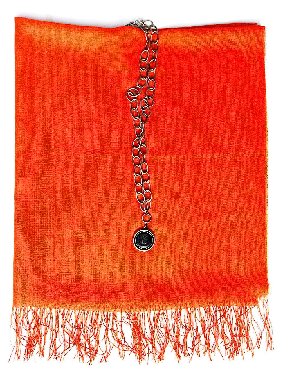 Alpaca and Silk Gauzy Shawl Hot Orange