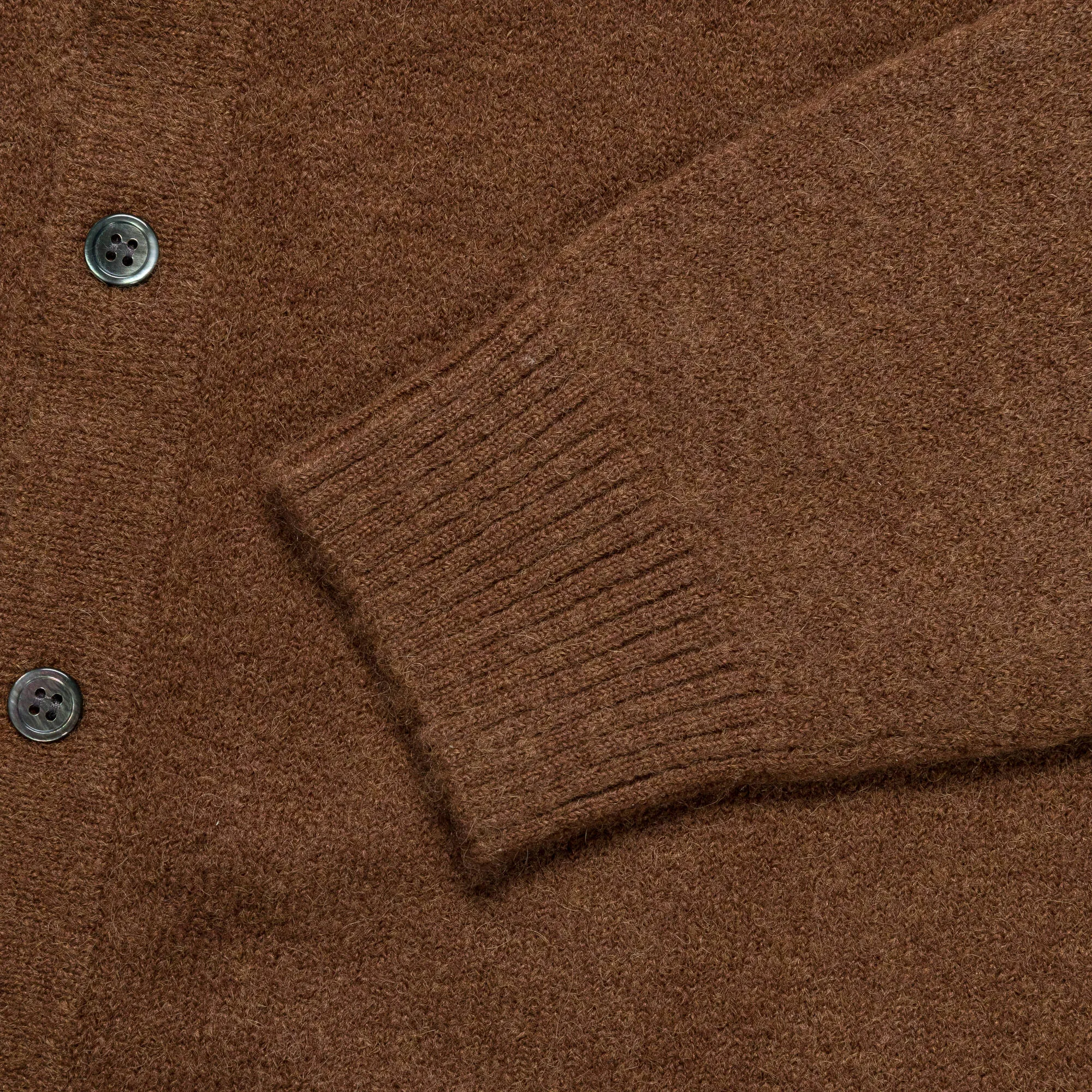 Alpaca Mix Polo Cardigan - Light Brown