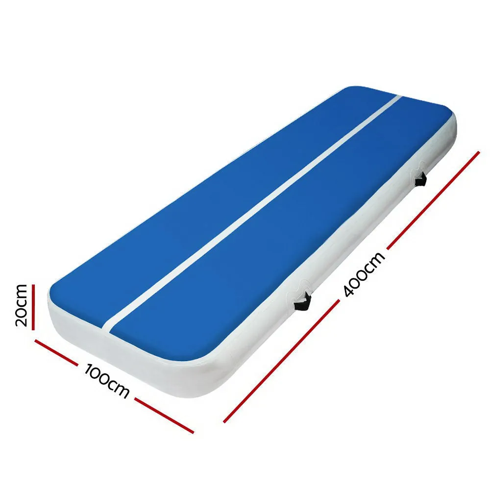 Anti-Slip 4m Inflatable Air Track Mat 20cm Thick Everfit