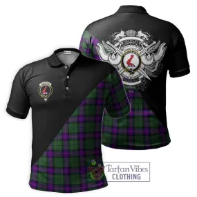 Armstrong Modern Tartan Polo Shirt with Family Crest and Military Logo Style