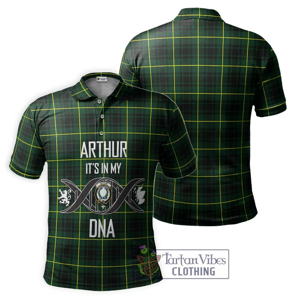 Arthur Modern Tartan Polo Shirt with Family Crest DNA In Me Style