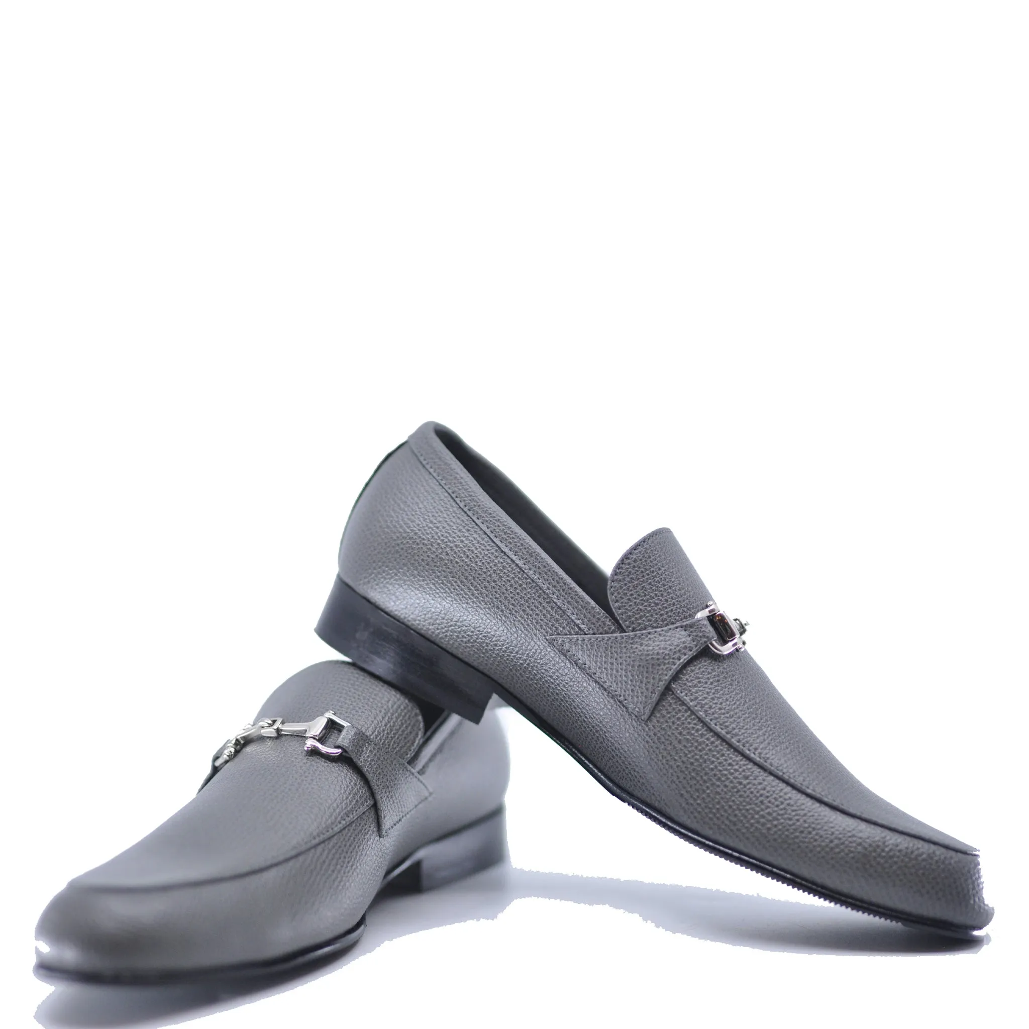 Atlanta Mocassin Gray Slip-On Buckle Dress Shoe