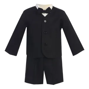 Baby Boys Black Eton Short Formal Ring Bearer Easter Suit 6-24M