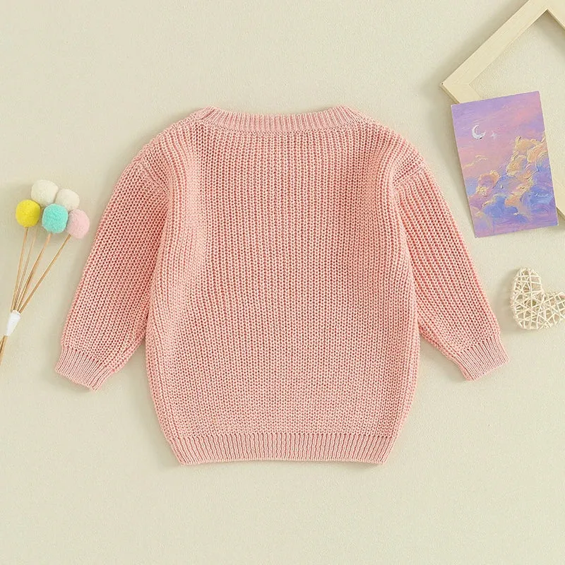 Baby Girls Deluxe Sweater - LITTLE SISTER - to 18M