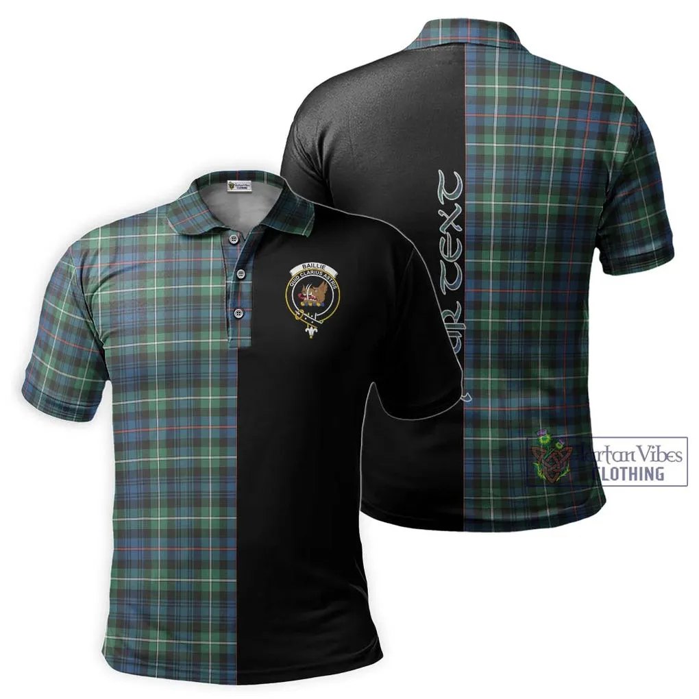 Baillie Ancient Tartan Polo Shirt with Family Crest and Half Of Me Style