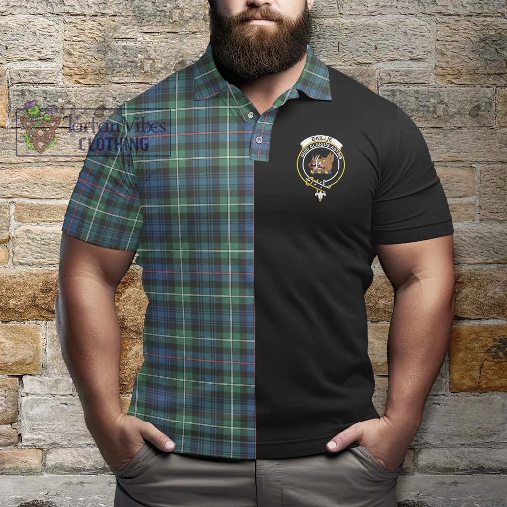 Baillie Ancient Tartan Polo Shirt with Family Crest and Half Of Me Style