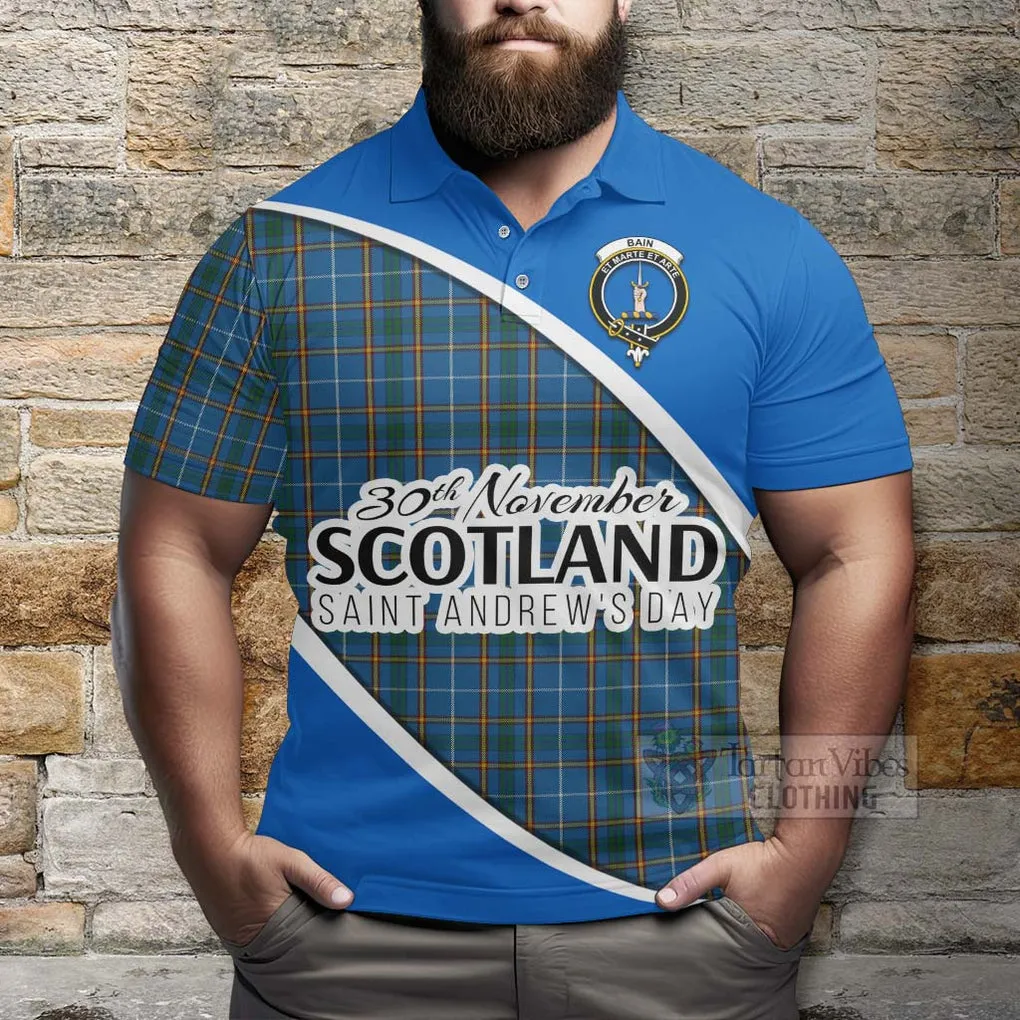 Bain Family Crest Tartan Polo Shirt Celebrate Saint Andrew's Day in Style