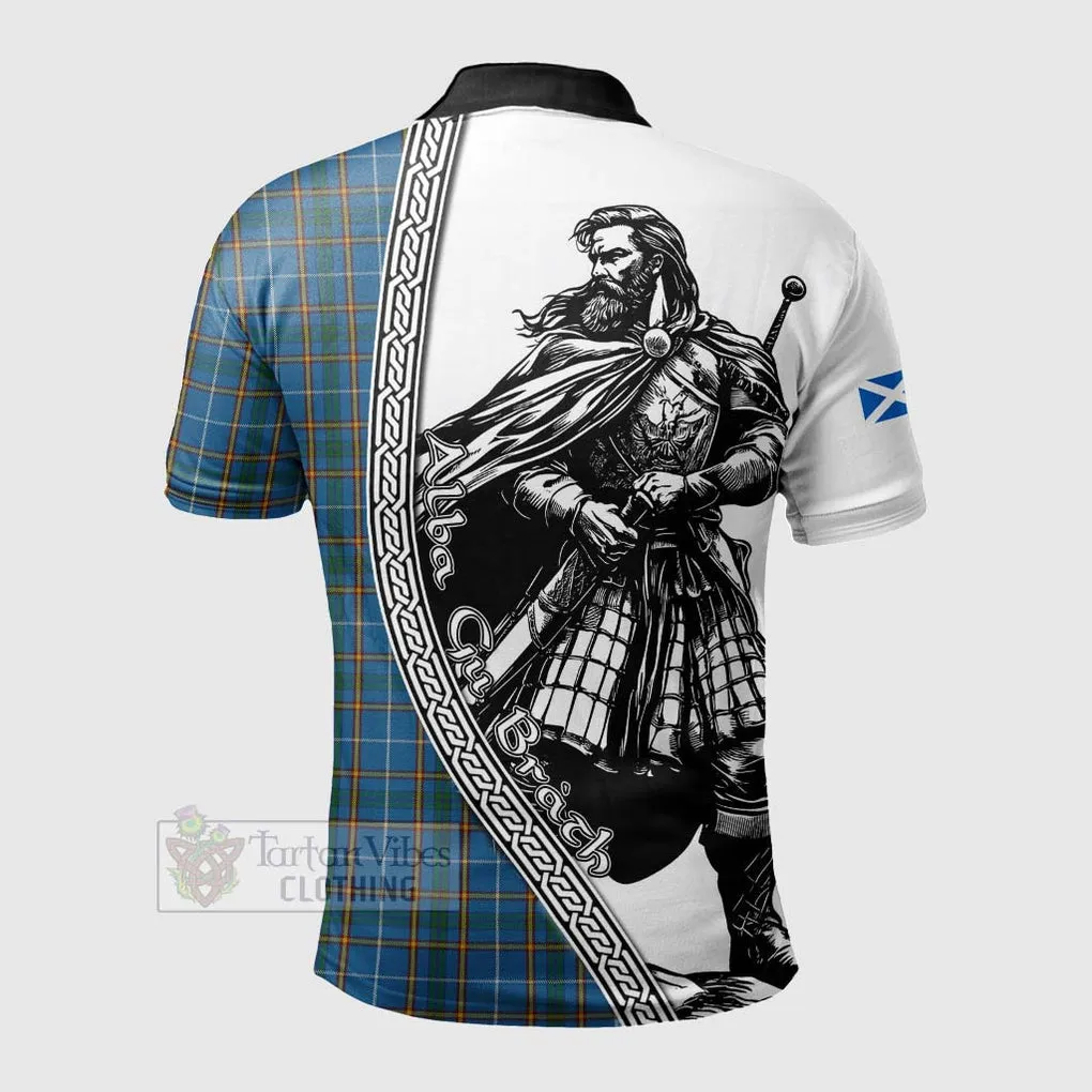 Bain Tartan Clan Crest Polo Shirt with Highlander Warrior Celtic Style