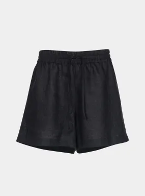 Black Heavy Linen Shorts Perfect Days