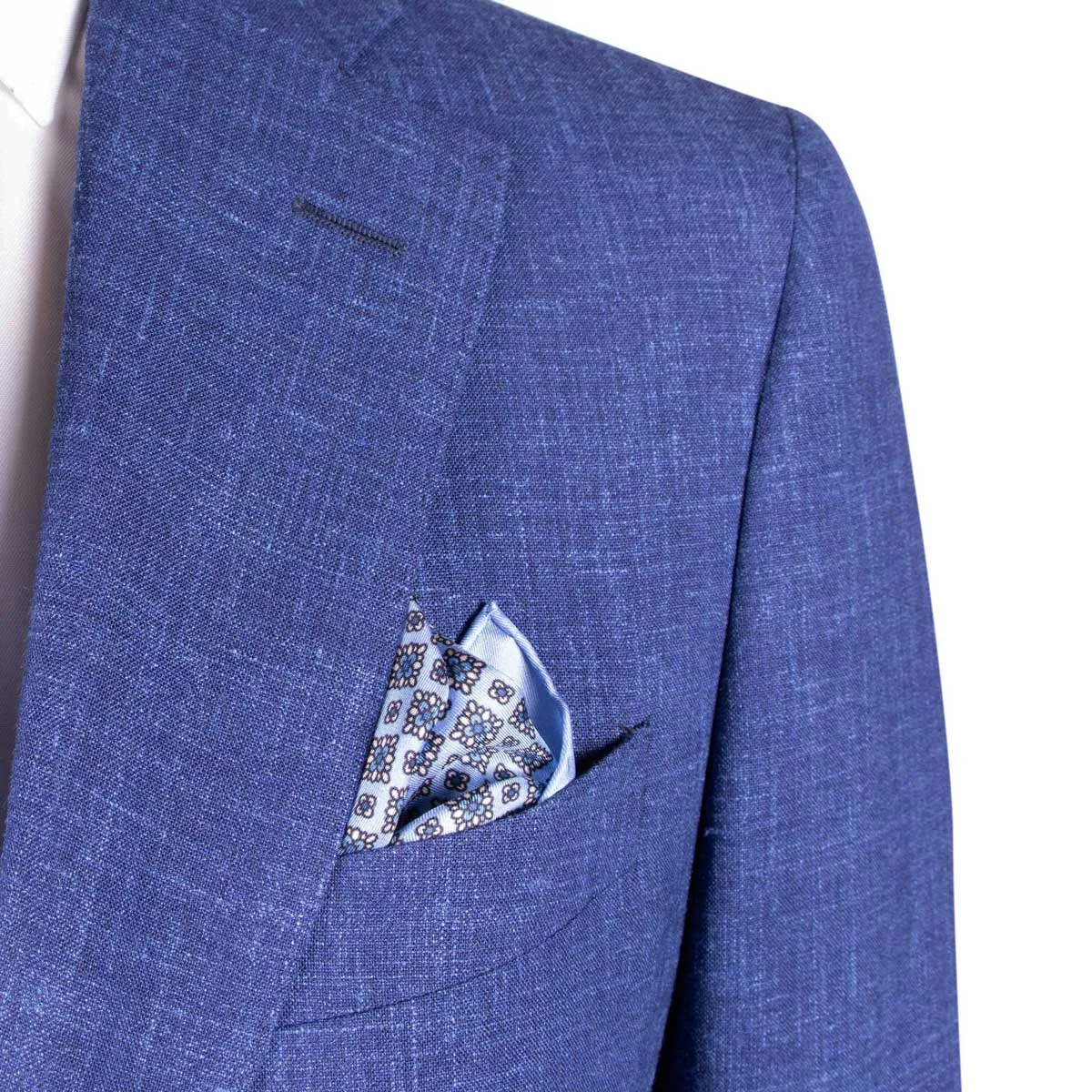 Blue Check Wool, Linen and Silk Loro Piana Suit