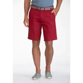 Bruhl Fano Tailored Cotton Twill Stretch Regular Fit Shorts Red