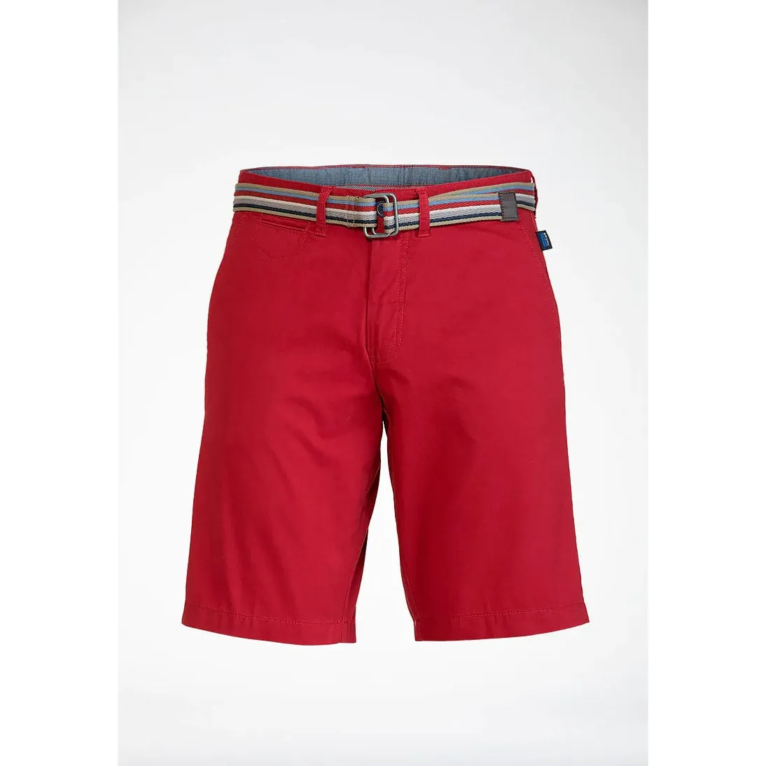 Bruhl Fano Tailored Cotton Twill Stretch Regular Fit Shorts Red