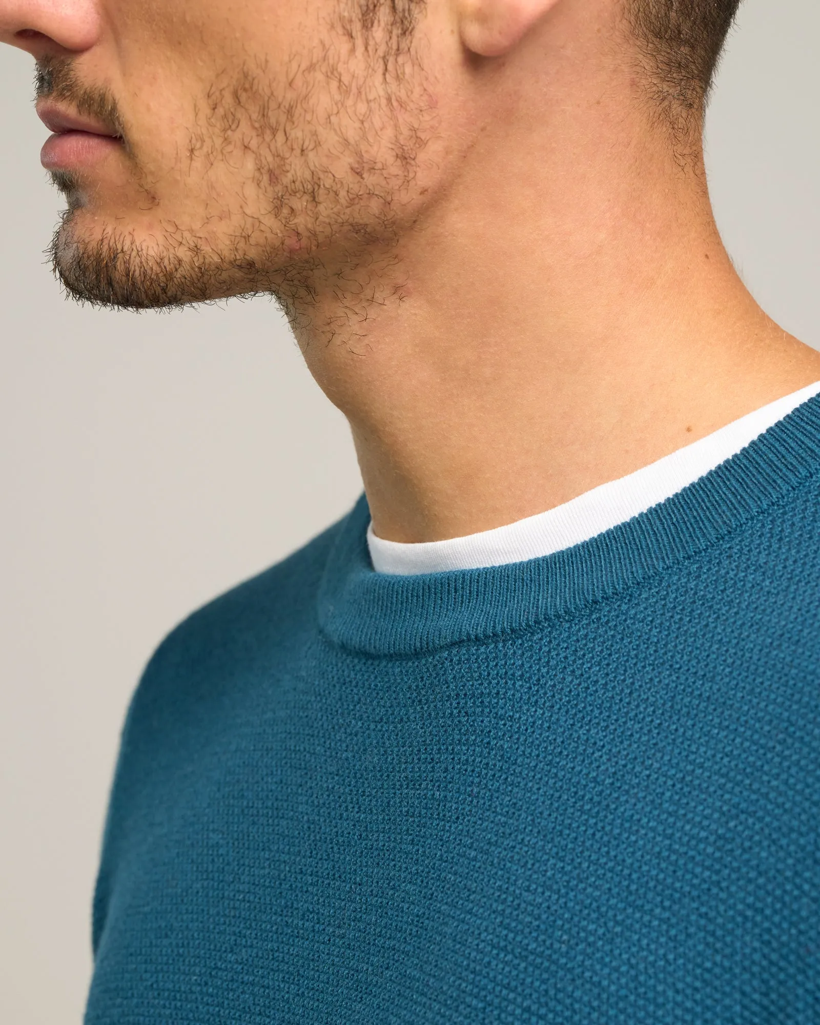 CASHMERE COTTON CREW STITCH