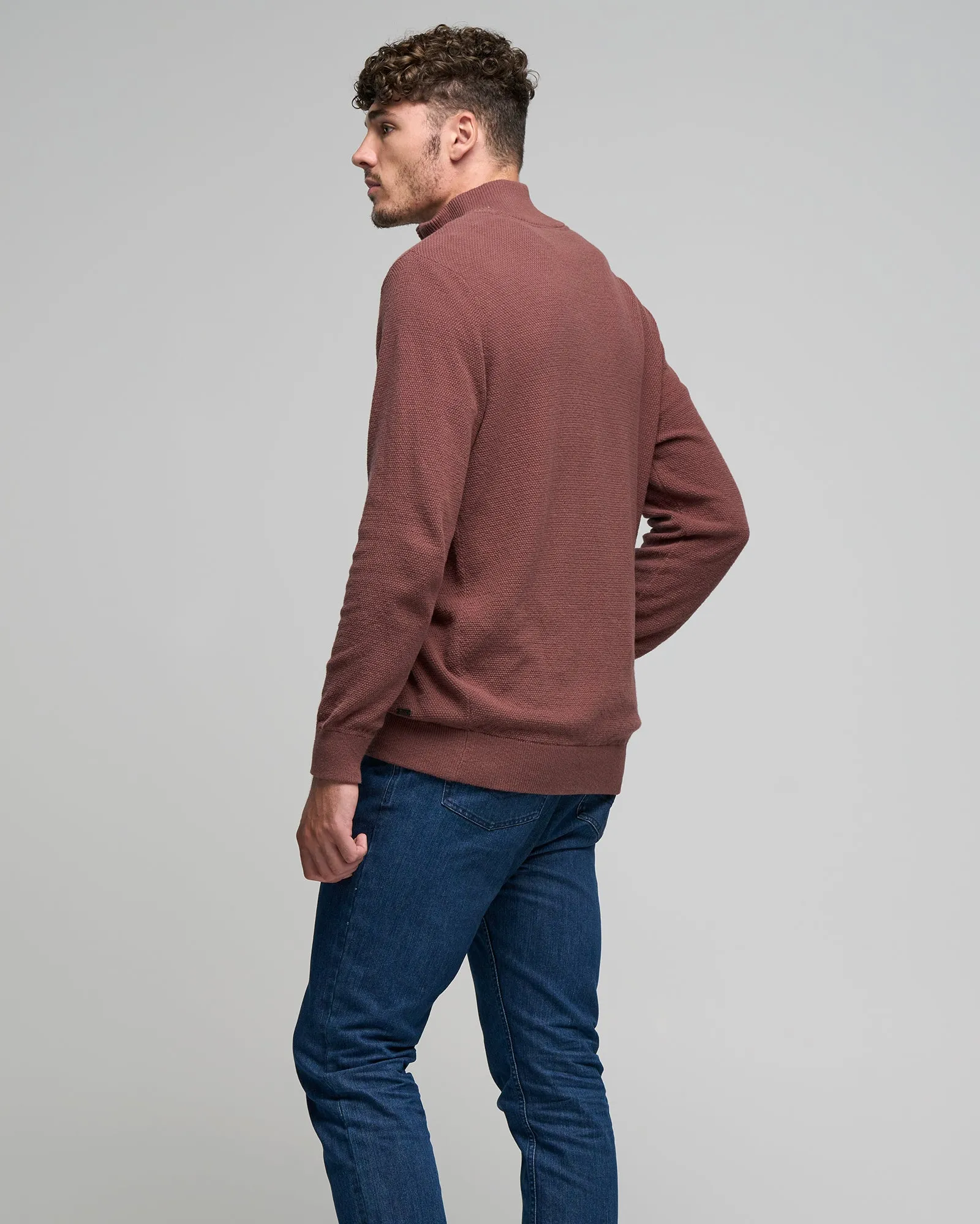 CASHMERE COTTON STITCH QTR ZIP