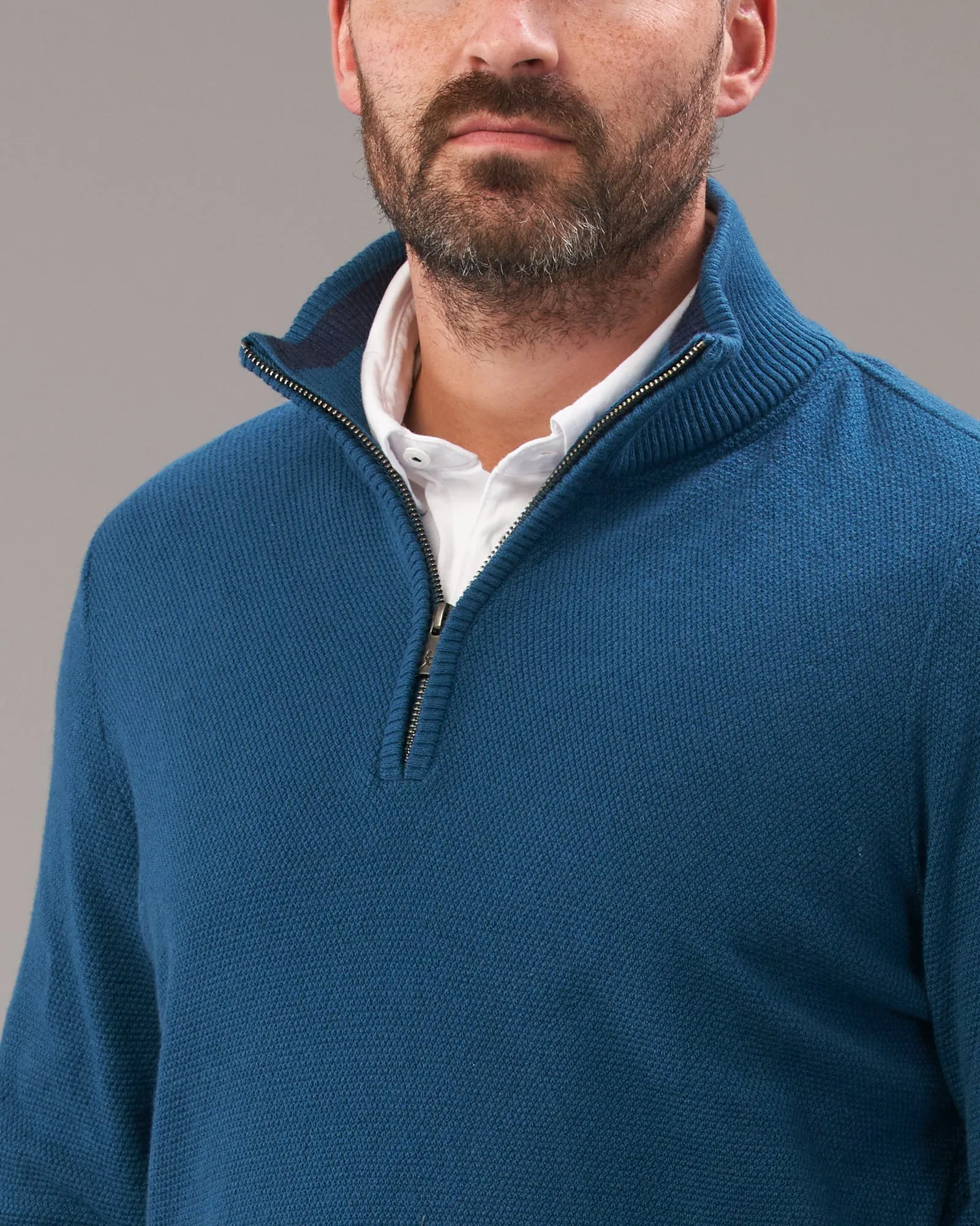 CASHMERE COTTON STITCH QTR ZIP