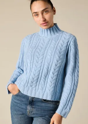 Cashmere Lauren Cable knit in Stonewash