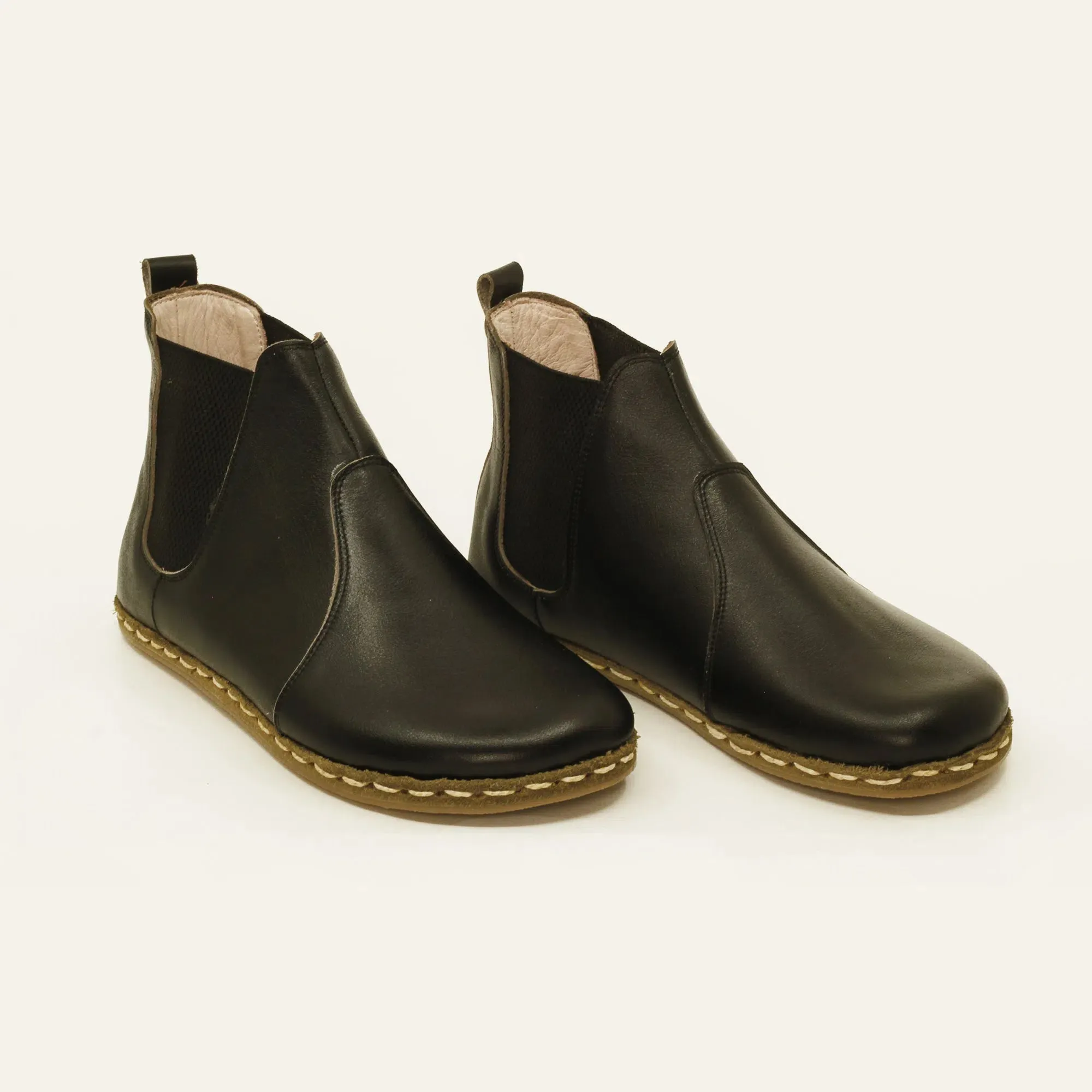 Chelsea Boots Handmade Black Barefoot Women's