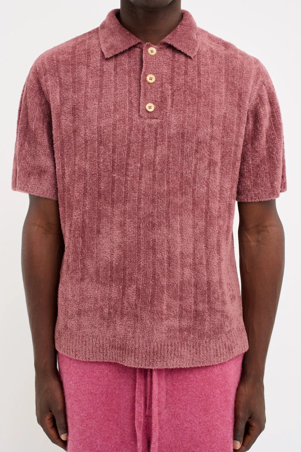 Chenille Rib Short-Sleeved Polo