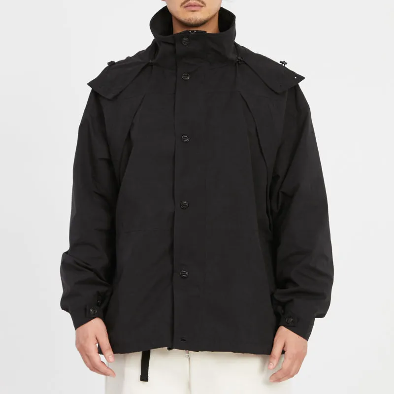 Column Jacket - Black Waxed Cotton/Nylon WR