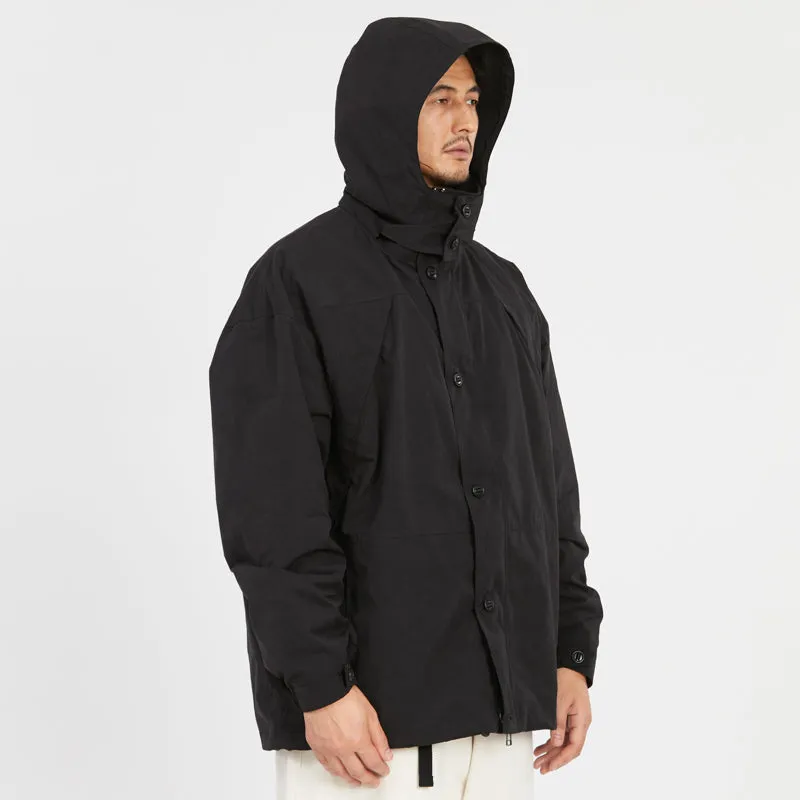 Column Jacket - Black Waxed Cotton/Nylon WR