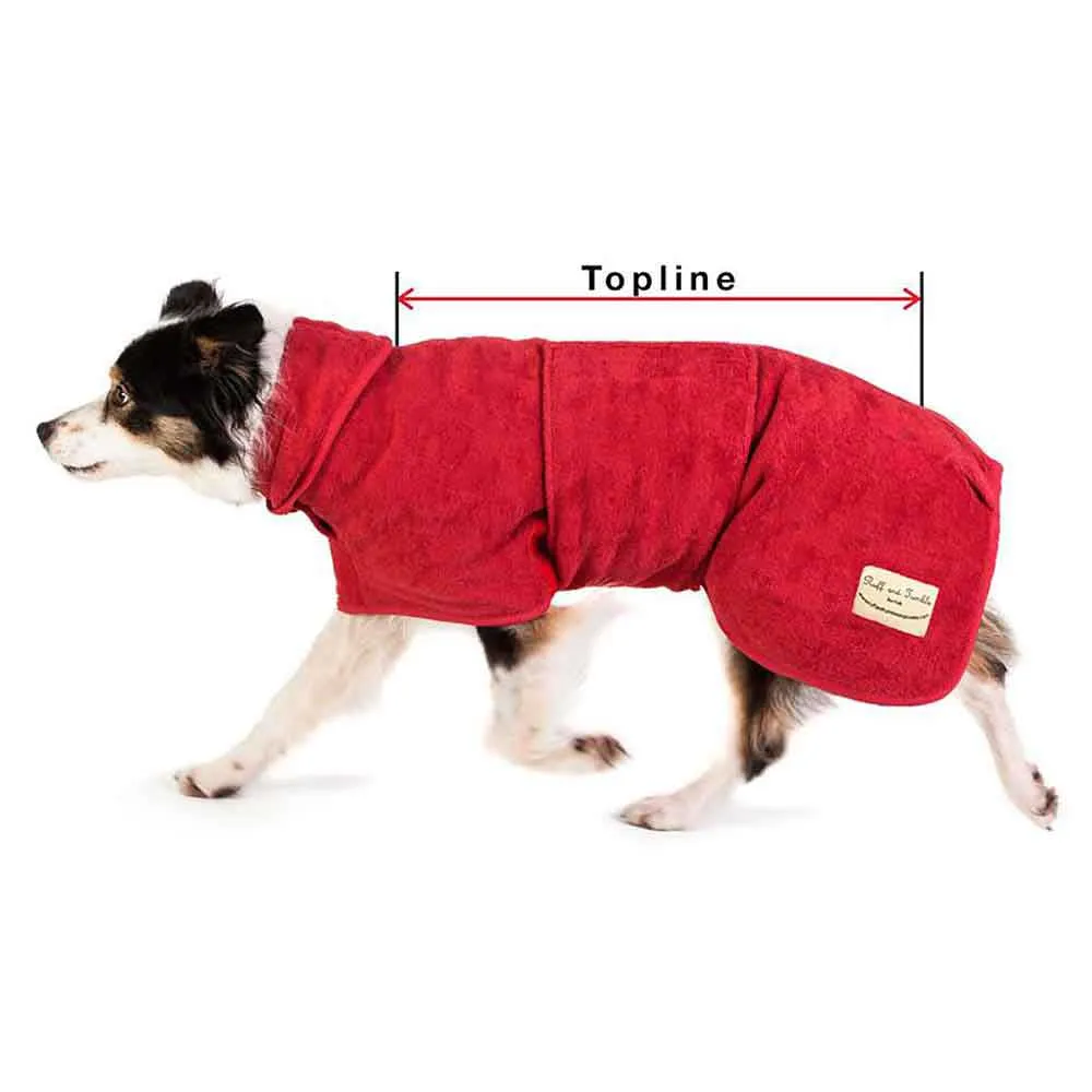 Country Dog Drying Coat in Burgundy Red by Ruff and Tumble