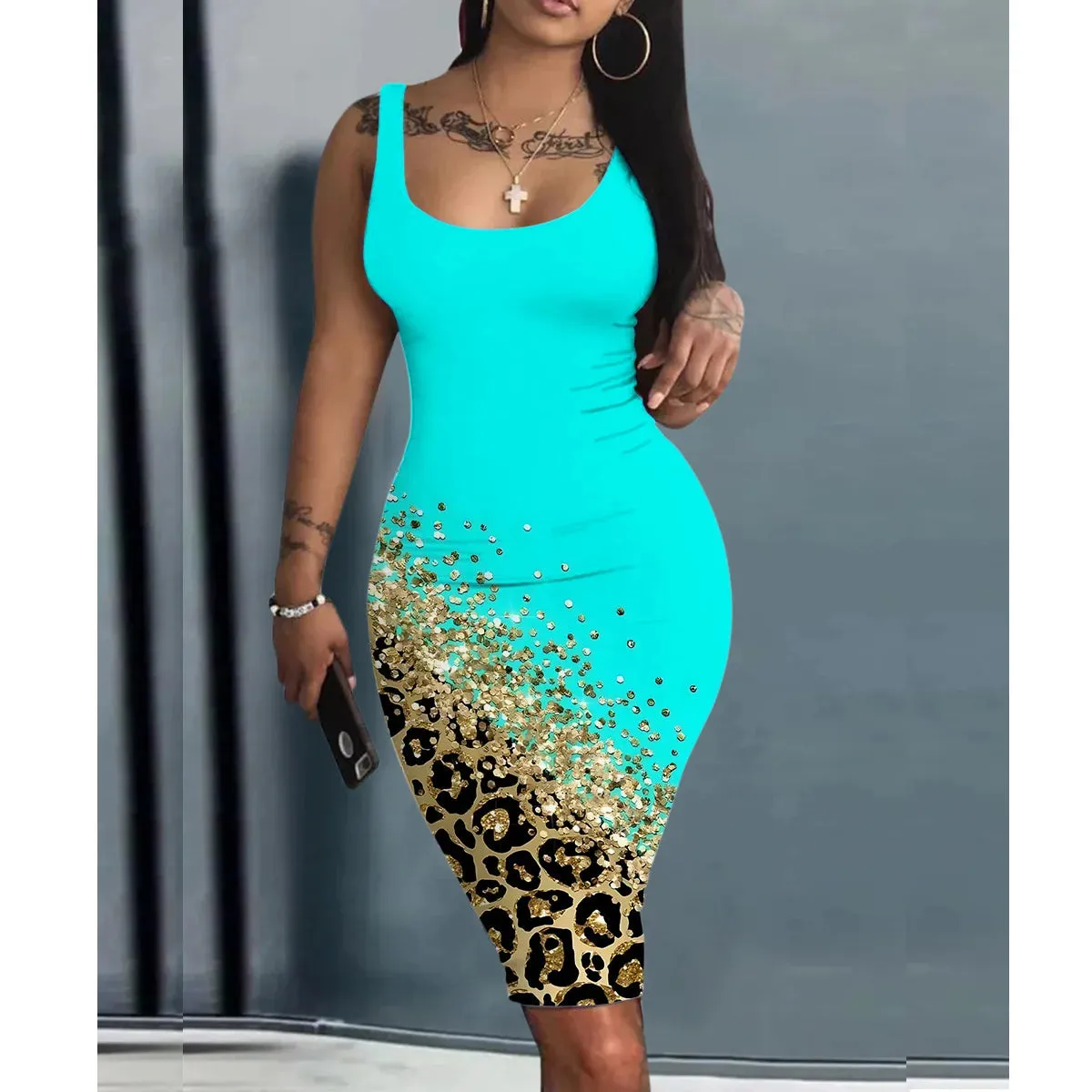 Crotchet Sleeveless Bodycon Dress