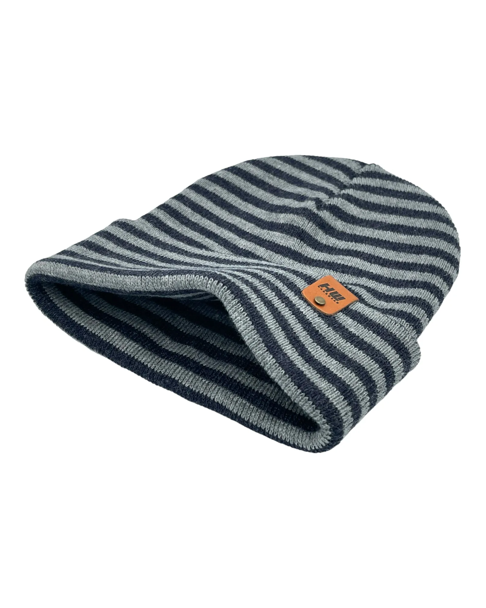 CTD201 HAAKWEAR Traditional RORO Cuffed Beanie / Hat - Gray / Blue, Made in USA