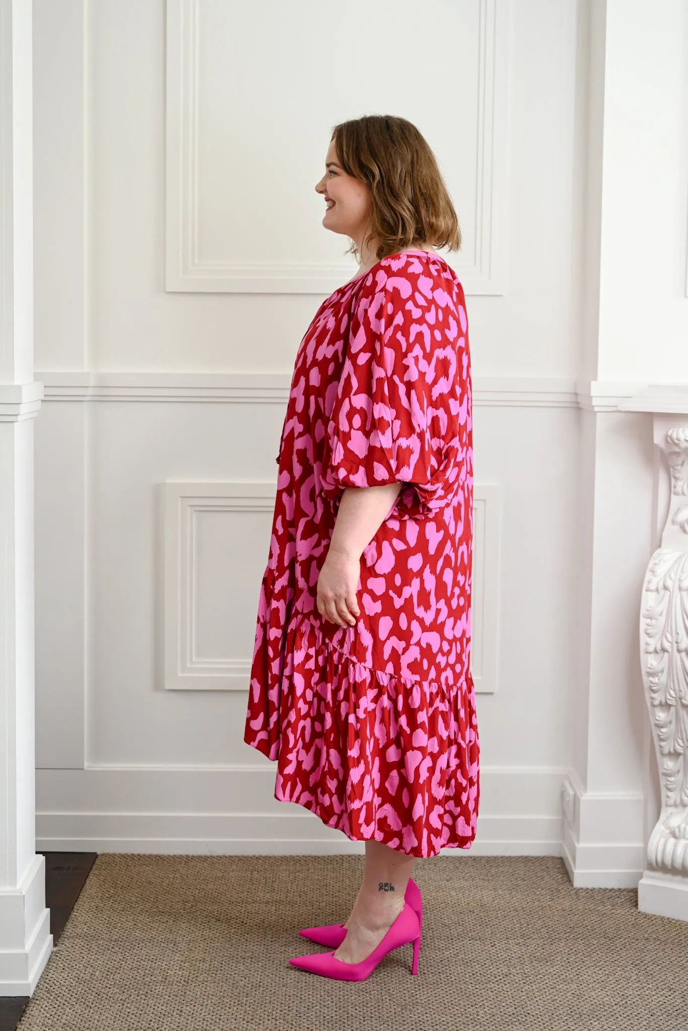 Darcy Dress - Red & Pink