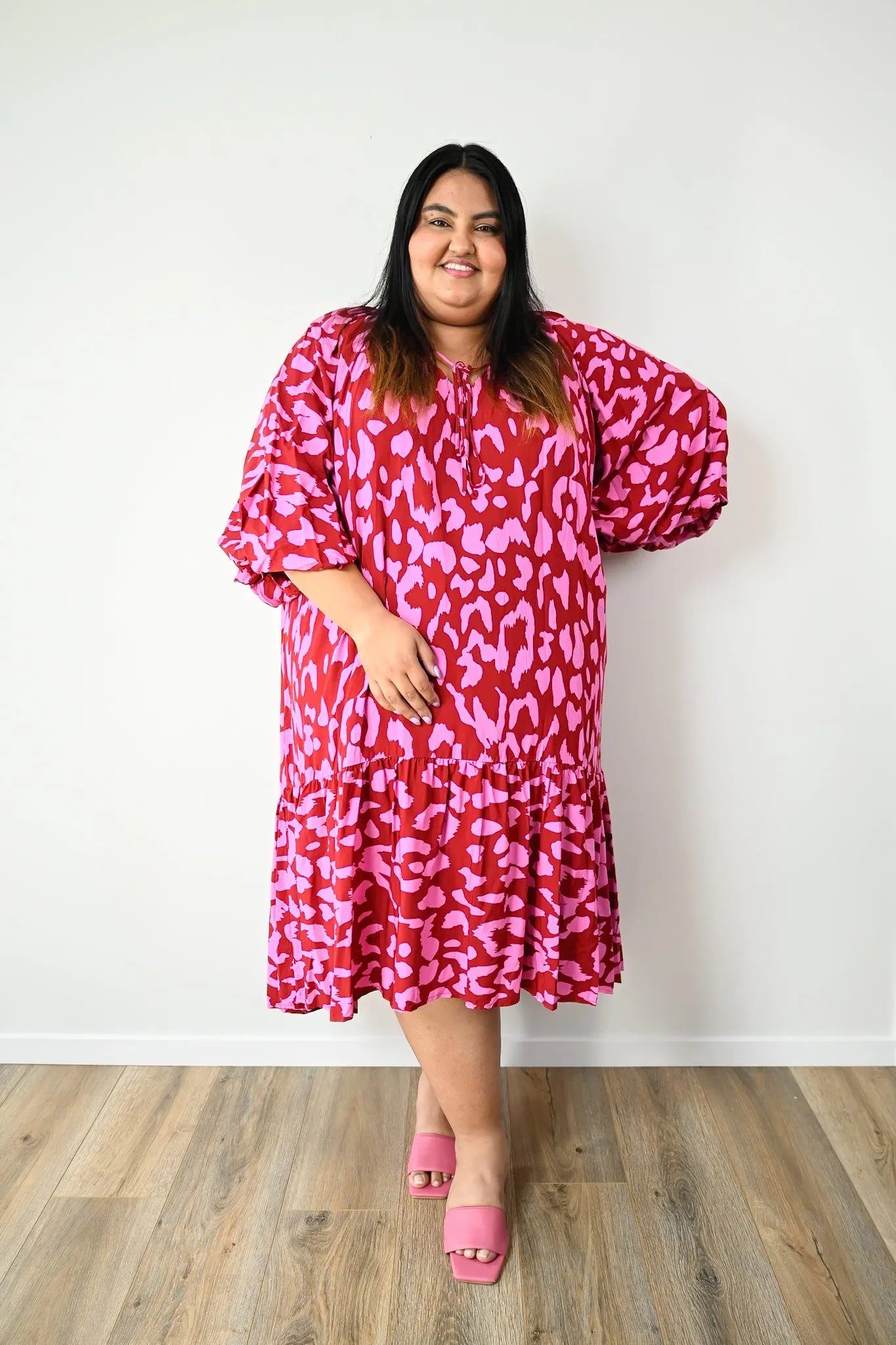 Darcy Dress - Red & Pink