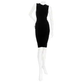 Dassah Black Scuba Sleeveless Sheath Dress