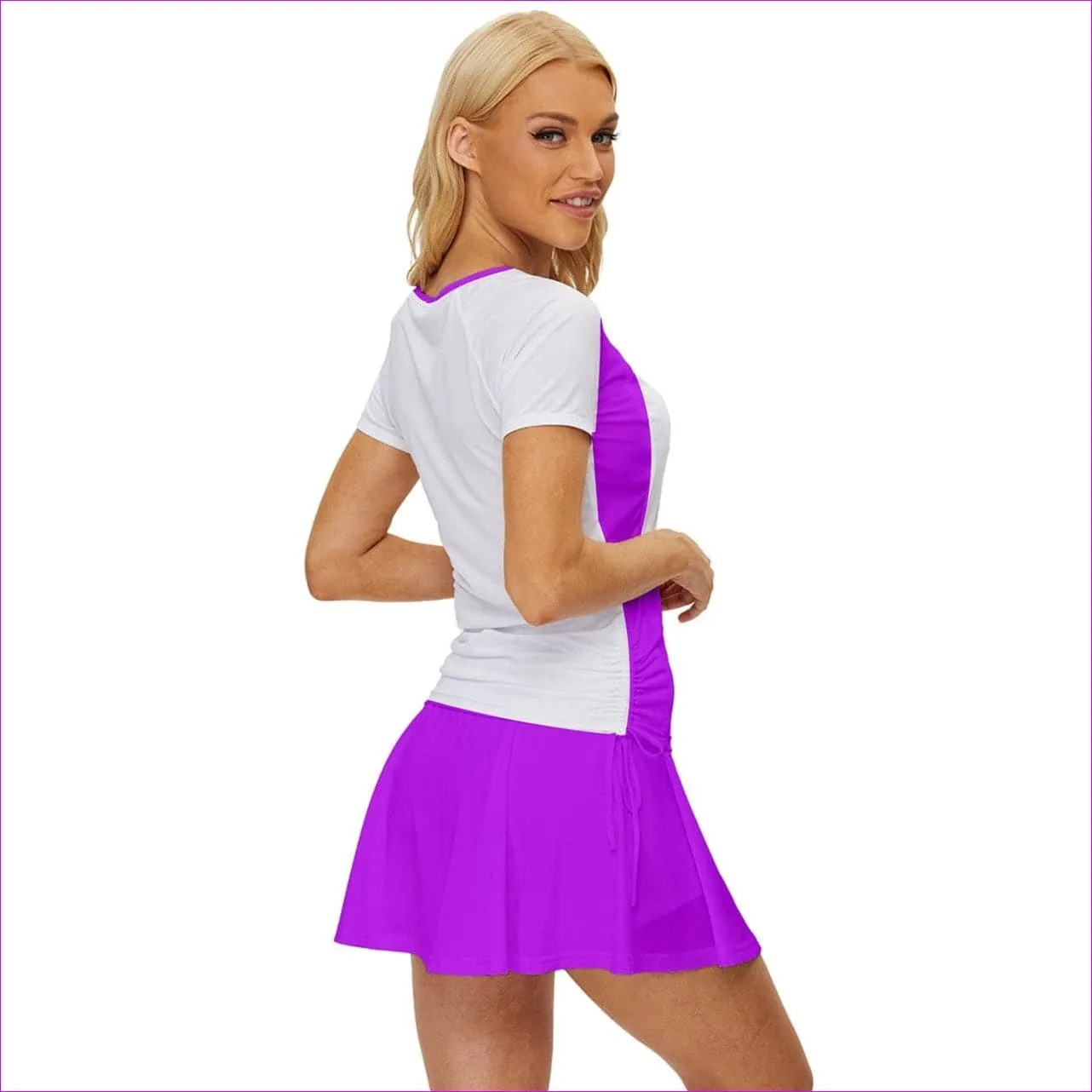 Deity Purple Color Block Womens Sports Wear Set