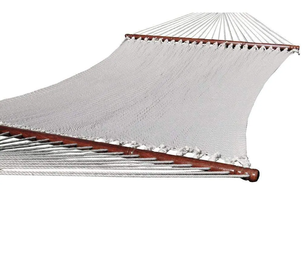 Deluxe Polyester Rope Hammock with Bamboo Stand