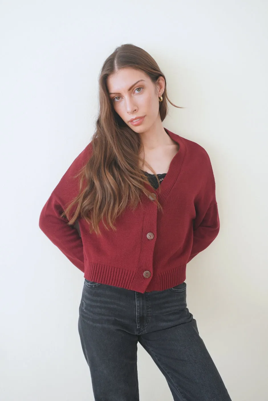 Diana Cardigan in Burgundy