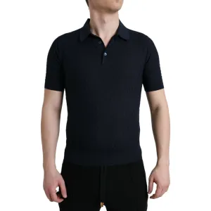 Dolce & Gabbana Dark Blue Collared Short Sleeve Polo T-shirt