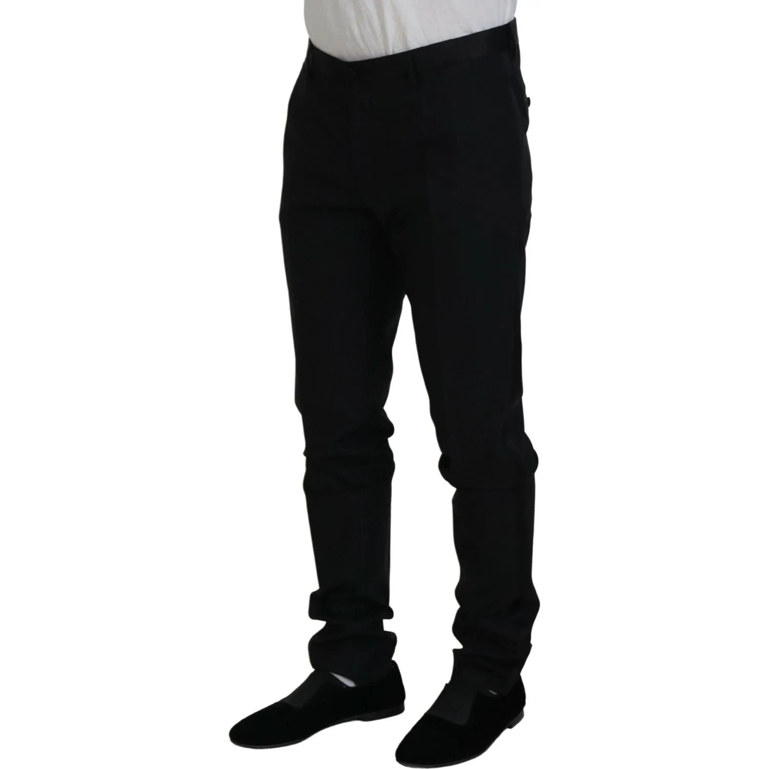 Dolce & Gabbana Elegant Black Dress Pants from Virgin Wool Blend