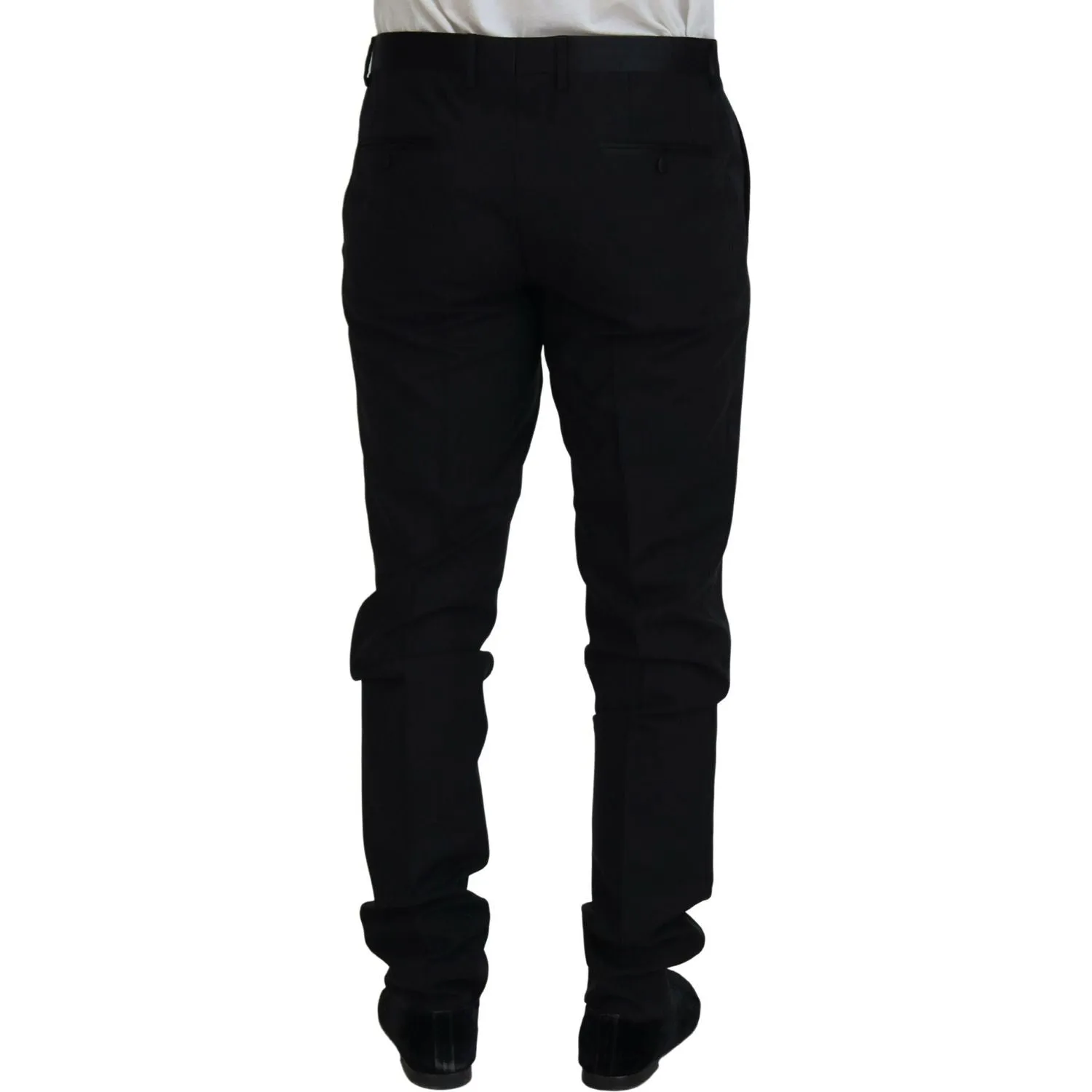 Dolce & Gabbana Elegant Black Dress Pants from Virgin Wool Blend