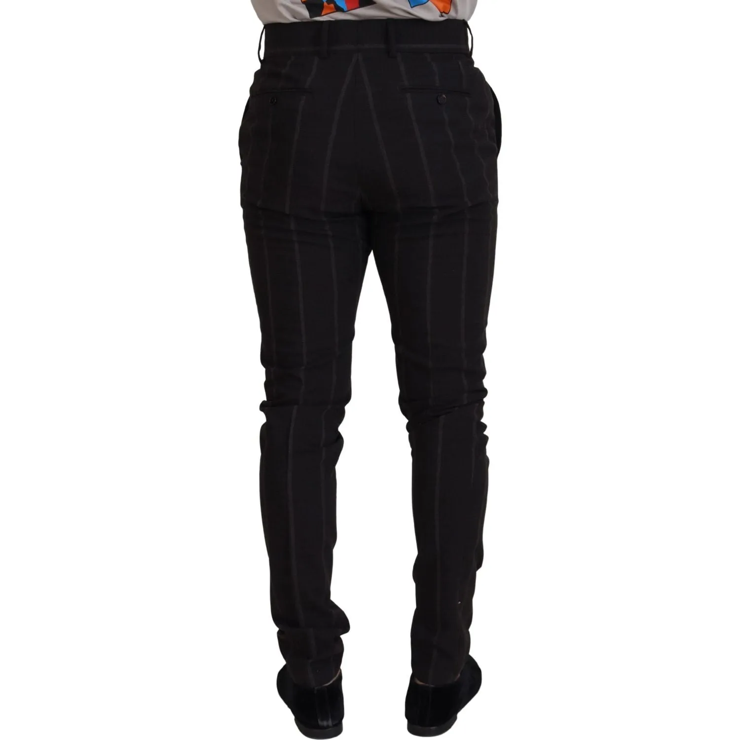 Dolce & Gabbana Elegant Black Striped Chino Pants